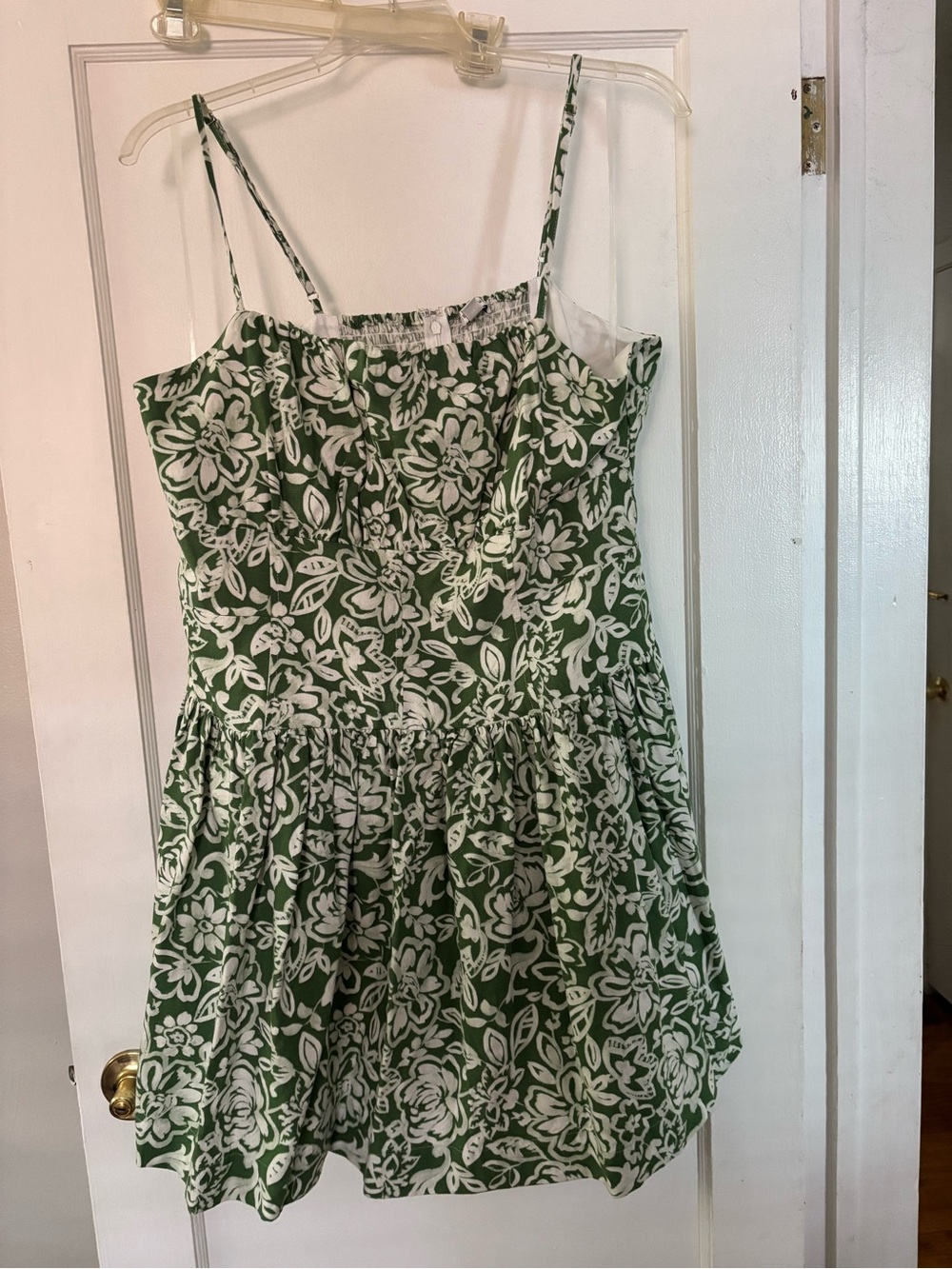XXL (20) plus size Green & White Floral Spaghetti Strap Sundress